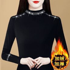 批发半高领德绒<b class='q'>打底衫</b>女冬季加绒加厚洋气质减龄修身显瘦长袖保暖t恤