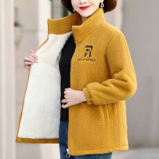 批发羊羔绒外套女<b class='q'>中老年</b>妈妈加绒加厚<b class='q'>棉服</b>秋冬款韩版洋气保暖大码棉衣