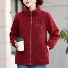 批发女士保暖<b class='q'>棉服</b>新款秋冬款加绒加厚外套洋气时尚<b class='q'>中老年</b>人羊羔绒棉衣