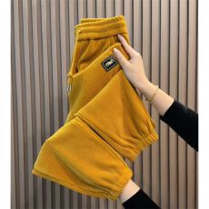 批发灯芯绒时尚百搭小个子哈伦裤女春秋季休闲高腰运动宽松束脚九分裤