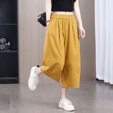 批发纯棉薄款女<b class='q'>裤</b>夏季百搭高腰七分<b class='q'>裤</b>宽松显瘦八分阔腿<b class='q'>裤</b><b class='q'>哈伦</b>休闲时尚