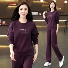 批发休闲<b class='q'>运动服</b>套装女春秋时尚圆领春秋季女装<b class='q'>新款</b>卫衣洋气百搭两件套