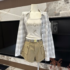 批发<b class='q'>PP</b> LAND新款设计感<b class='q'>大</b>口袋翻边工装短<b class='q'>裤</b>女夏外穿高腰显瘦阔腿热<b class='q'>裤</b>