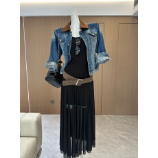 批发孔真烦呐「牧野甜心」麂皮领牛仔外套女2025新款早秋水洗夹克上衣