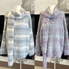 批发韩国2025秋冬新款时尚设计感小众配围巾针织开衫女毛衣外套女上衣