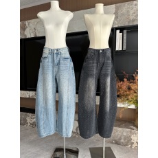 批发YDFSTUDIO小众【灿烂星钻】欧货高品重工烫钻加绒设计弯刀牛仔裤