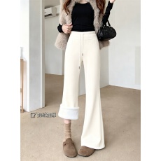 批发实拍实价 加绒加厚高腰显瘦修身百搭<b class='q'>提</b><b class='q'>臀</b>微喇叭垂感运动休闲<b class='q'>裤</b>