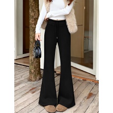 批发实拍实价 加绒加厚高腰显瘦修身百搭<b class='q'>提</b><b class='q'>臀</b>微喇叭垂感运动休闲<b class='q'>裤</b>