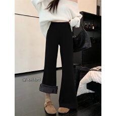 批发实拍实价 加绒加厚高腰显瘦修身百搭<b class='q'>提</b><b class='q'>臀</b>微喇叭垂感运动休闲<b class='q'>裤</b>