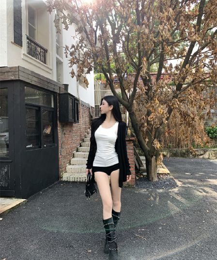 실사 정가 핫걸 종이 사람들 니트 오픈 가디건 품격 느긋한 슬림해 보이는 미니멀리즘 조끼 긴팔 재킷