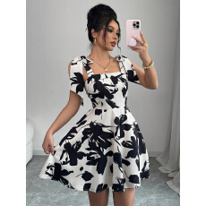 批发ebay亚马逊wish<b class='q'>欧美</b>跨境外贸女装法式吊带黑色系带气质<b class='q'>连衣裙</b>