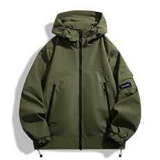 批发冲锋衣春秋季新款<b class='q'>男</b>女潮牌宽松工装防风防水夹克连帽登山服外套