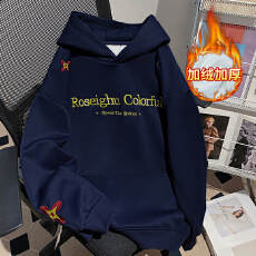 批发实拍卫衣男女装加绒情侣<b class='q'>潮牌</b>设计感秋冬新款刺绣宽松保暖上衣