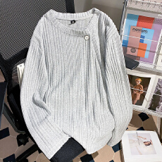 批发实拍240克抓毛长袖<b class='q'>t</b><b class='q'>恤</b>打底衫<b class='q'>男</b>女装薄纯色斜扣肌理感春秋韩版上衣