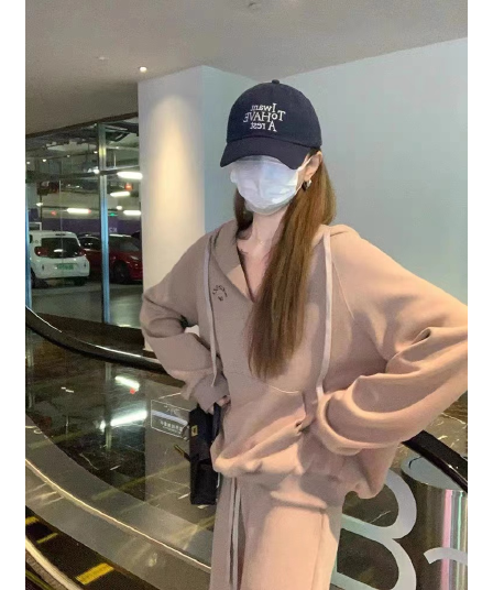 고급 센스 운동복 세트 여성 가을 유럽 상품 튀김 거리 캐주얼 패션 후드티 웨이 바지 투피스 세트 외국 가스
