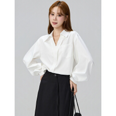 批发实拍 白色V领抗皱长袖<b class='q'>衬衫</b>女秋季2026新款<b class='q'>职业</b>装面试通勤商务上衣