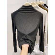 批发基础款内搭半高领打底衫女2025秋冬新款欧货修身薄款长袖<b class='q'>t</b><b class='q'>恤</b>上衣