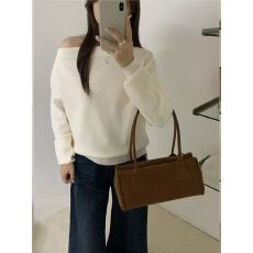 撞色条纹半高领长袖针织打底衫女秋冬修身短款毛衣内搭超好看上衣