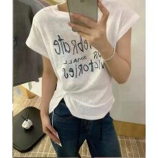 批发2026<b class='q'>韩版</b>纽结设计字母坎肩袖T恤<b class='q'>打底衫</b>女夏季百搭短袖上衣