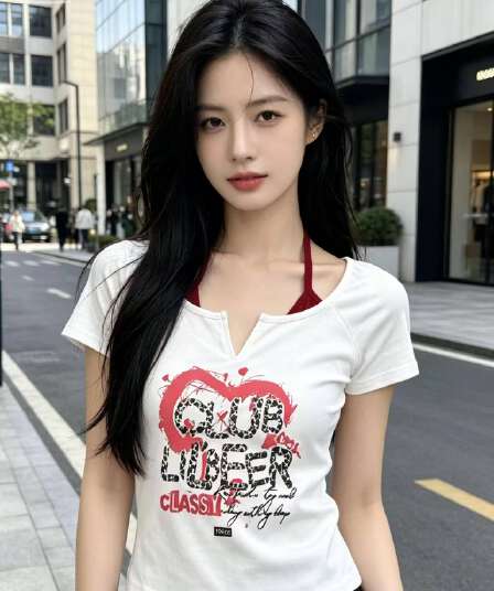 페이크 레이어드 행침 목 반팔 티셔츠 여성 2026 여름 알파벳 프린트 몸매 가꾸기 슬림해 보이는 쇼트 스타일 맨위