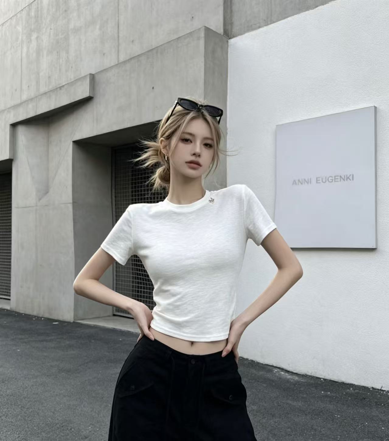 여름 새로운 다용도 여성 단체 편안함 캐주얼 눈꽃 면 하이웨이스트 루즈핏 티셔츠