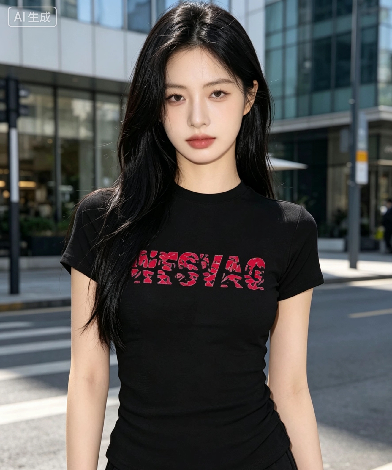 한국 스타일 알파벳 프린트 반팔 티셔츠 여성 여름 새로운 몸매 가꾸기 슬림해 보이는 작은 키 다용도 긍정적 인 어깨 쇼트 스타일 맨위