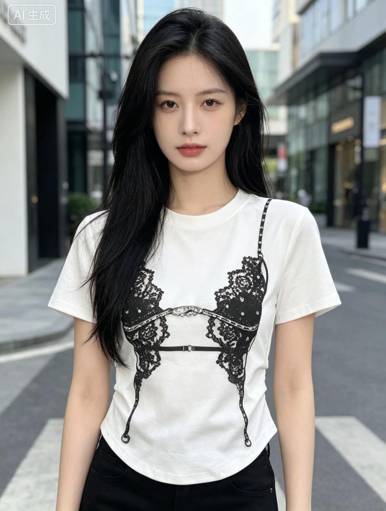 2026 여름 새로운 디자인 센스 미니멀리즘 레이스 자수 반팔 티셔츠 여성 셔츠
