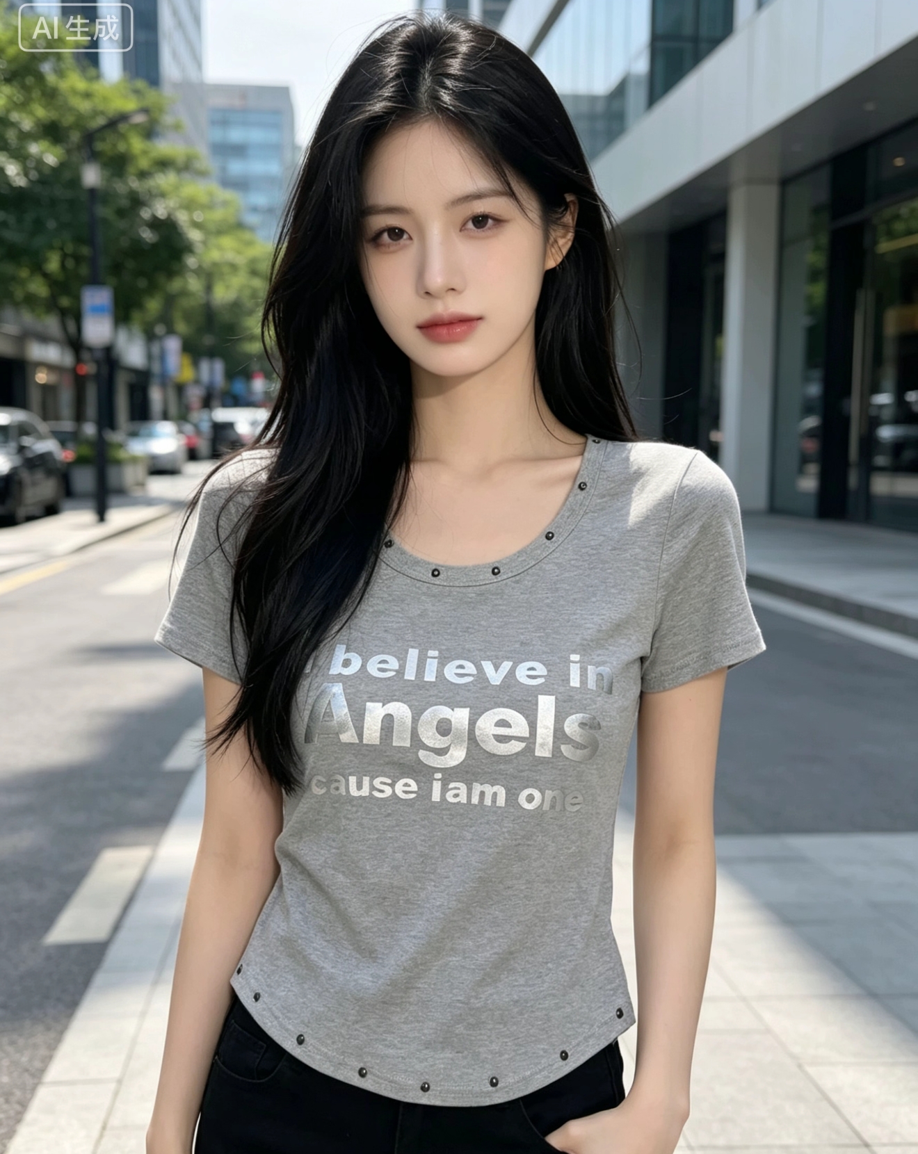 2026 새로운 한국 스타일 알파벳 프린트 라운드 넥 반팔 티셔츠 여성 몸매 가꾸기 슬림해 보이는 쇼트 스타일 어깨 패드 맨위 트렌디