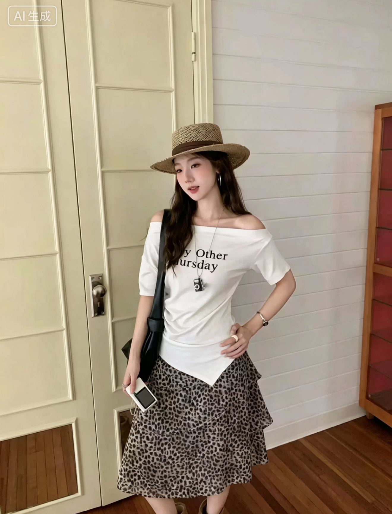 여름 새로운 패션 다용도 디자인 센스 불규칙 반팔 티셔츠 여성 의류 트임 허리 수축 슬림해 보이는 여성 의류 맨위