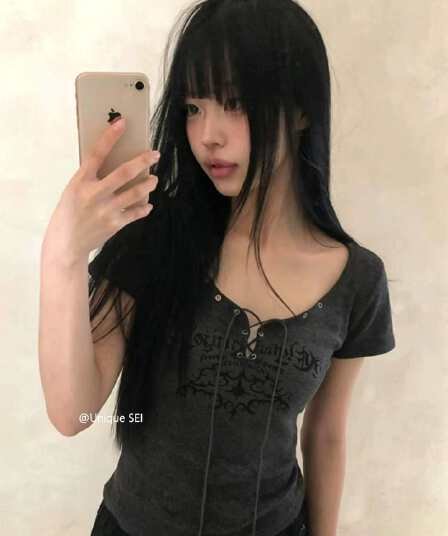 아메리칸 핫걸 바람 펌프 로프 스트랩 알파벳 프린트 여름 다용도 몸매 가꾸기 반팔 티셔츠 맨위