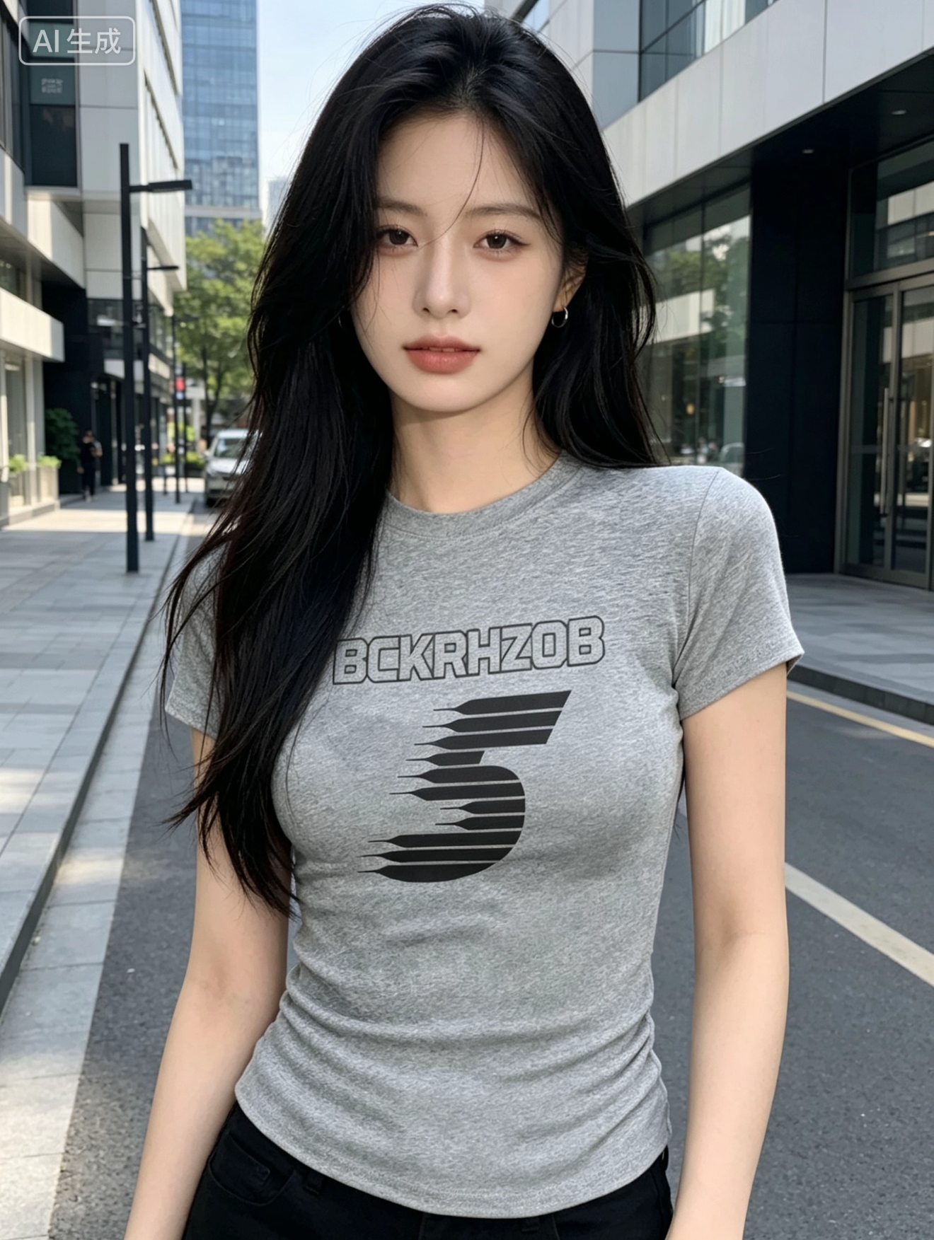 한국 스타일 숫자 프린트 반팔 티셔츠 여성 몸매 가꾸기 슬림해 보이는 순면 핫걸 바람 긍정적 인 어깨 쇼트 스타일 맨위 여름 새로운