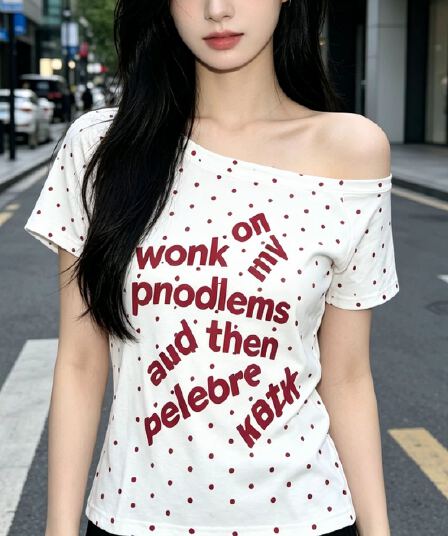 보트넥 도트 무늬 루즈핏 반팔 티셔츠 여성 해군 오리지널 출퇴근 캐주얼 소금 부서 다용도 맨위 트렌디