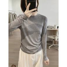 批发欧货正肩圆领<b class='q'>打底衫</b>2026春秋季新款女装薄款内搭长袖T恤短款上衣