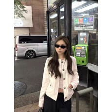 批发小香风白色夹克牛仔外套女2026年春季新款千金名媛小个子短款上衣