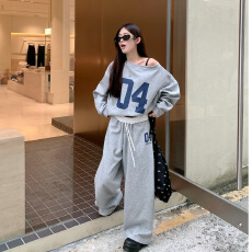 批发盐系美式休闲运动套<b class='q'>装</b>女秋季学生韩系宽松显瘦时尚卫衣跑步两件套