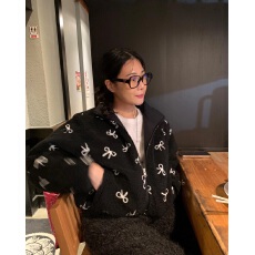 批发已出货 <b class='q'>韩国</b>东大门正反两面穿蝴蝶结提花羊羔毛棉服<b class='q'>短外套</b>女