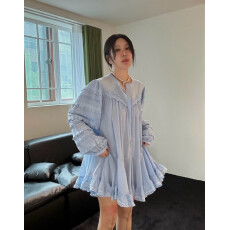 批发已出货 韩国<b class='q'>东大门</b>甜美减龄木耳边拼接蕾丝小个子<b class='q'>连衣裙</b>女
