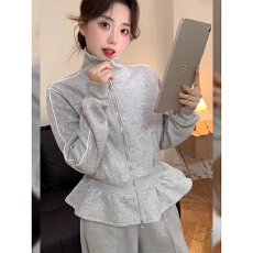 批发灰色<b class='q'>时尚</b>套<b class='q'>装</b>运动服两件套2025年新款秋季休闲气质穿搭一整套女<b class='q'>装</b>