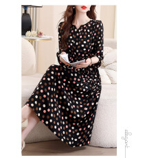 批发高端女装裙子女早<b class='q'>春秋</b>漂亮独特夏广州十三行品牌i波点雪纺<b class='q'>连衣裙</b>