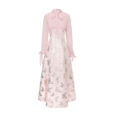 批发GRETA 2026春夏重工钉珠蝴蝶高腰收腰大摆<b class='q'>礼服</b>裙