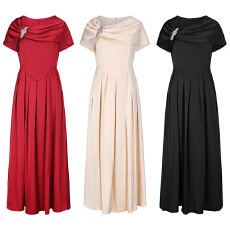 批发GRETA 2026春夏新款复古重工钻石长款<b class='q'>礼服</b>连衣裙