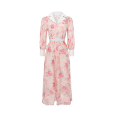 批发GRETA 2026春夏新款撞色油画风花朵复古<b class='q'>礼服</b>连衣裙