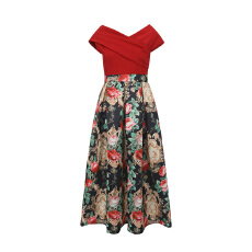 批发GRETA 2026春夏装新款重工提花复古一字肩礼服<b class='q'>连衣裙</b>