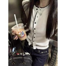 批发韩版撞色小香风长袖针织开衫女秋季修身显瘦软糯短款打底衫上衣潮