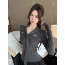 批发韩版设计感v领长袖<b class='q'>针织</b>内搭<b class='q'>打底衫</b>毛衣百搭气质修身显瘦长袖上衣