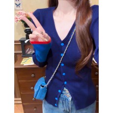 长袖针织开衫早秋季新款女装外搭毛衣薄款正肩上衣外套设计感小众