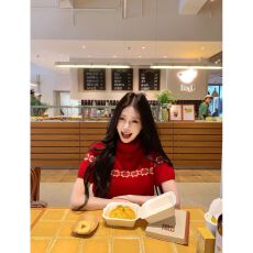 批发复古费尔岛提花红色短袖<b class='q'>毛衣</b>女秋冬<b class='q'>新款</b>减龄显瘦针织上衣