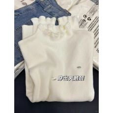 批发绝美半高领蕾<b class='q'>丝</b>针织衫女春季秋冬洋气叠穿木耳边内搭打底衫毛衣