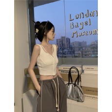 批发欧美性感小背心无袖内搭白色拉链吊带2026新款女短款上衣春夏辣妹