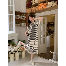 批发kumikumi慵懒风设计感流苏针织连衣<b class='q'>裙</b>闺蜜装春夏中长款<b class='q'>条纹</b><b class='q'>裙</b>子女